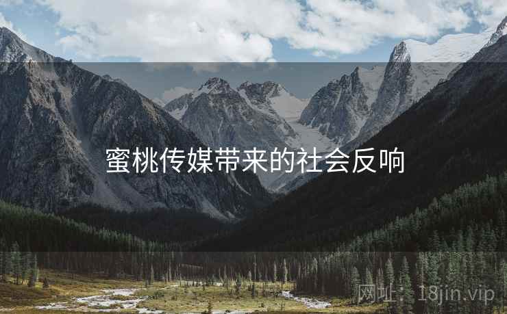 蜜桃传媒带来的社会反响