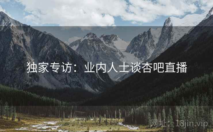 独家专访：业内人士谈杏吧直播