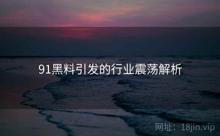 91黑料引发的行业震荡解析 91黑料引发的行业震荡解析